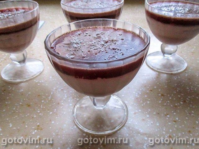 Панакота з шоколадом і гранатом. Фотографія рецепта